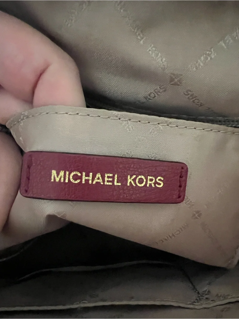 MICHAEL KORS Raspberry Leather Carryall Satchel